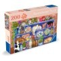 Puzzle pentru varstnici pisicute pe raft cu sablon de imagine si suport din carton 200 piese mari XL